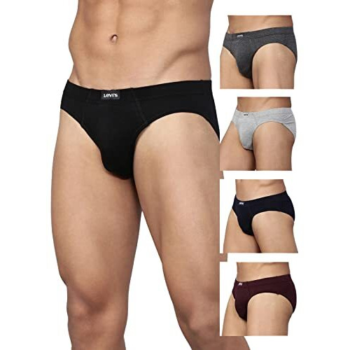 Levi's Men's Cotton Modern Regular Fit Solid Brief (Pack Of 5) (011-Brief-Asst-P5_Assorted_M)