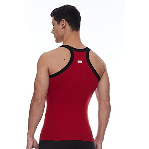 Dixcy Scott-Men-Innerwear-(Category)-Vest-(Style Id)-K1-Pr47677-(Color)-Grey Melange,Red-Pack Of2-(Size)L