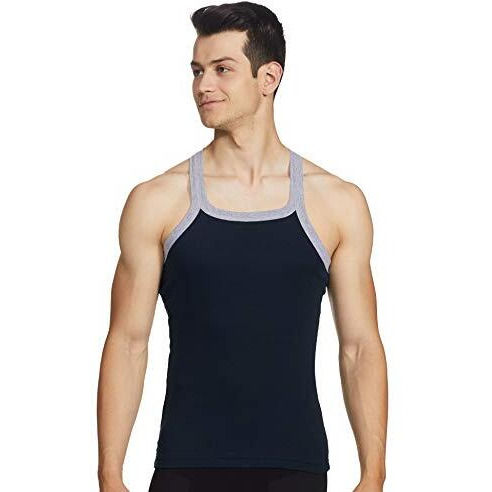 Dixcy Scott-Men-Innerwear-(Category)-Vest-(Style Id)-K1-Pr47687-(Color)-Grey Melange,Navy-Pack Of2-(Size)L