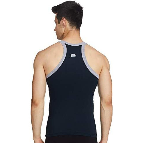Dixcy Scott-Men-Innerwear-(Category)-Vest-(Style Id)-K1-Pr47687-(Color)-Grey Melange,Navy-Pack Of2-(Size)L