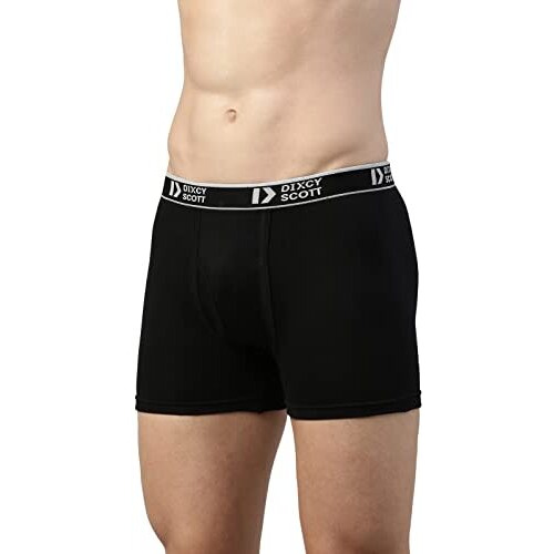 Dixcy Scott Originals Mens Modern Regular Solid Pure Cotton Trunks (Pr14841190_Navy,Grey Mel,Coffee Brown_L)
