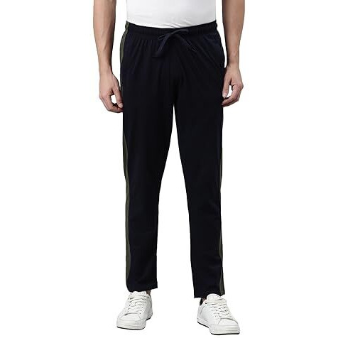 Dixcy Scott Originals Men's Solid Regular Fit Full Length With Drawstring Clouser Track Pant - Trainer Track(Navy Blazer)-M