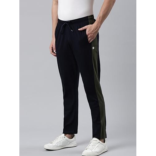Dixcy Scott Originals Men's Solid Regular Fit Full Length With Drawstring Clouser Track Pant - Trainer Track(Navy Blazer)-M