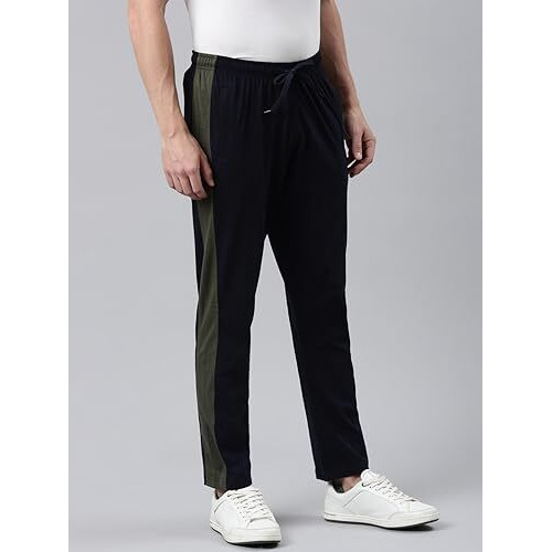 Dixcy Scott Originals Men's Solid Regular Fit Full Length With Drawstring Clouser Track Pant - Trainer Track(Navy Blazer)-M