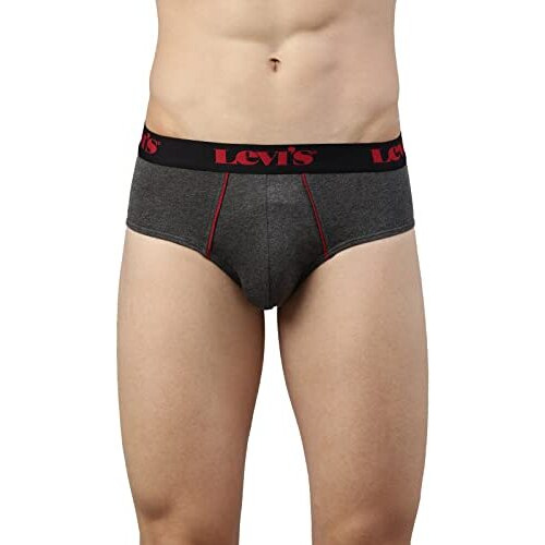 Levi's 065 Ultra Brief For Men With Contoured Double Pouch, Tag Free Comfort & Smartskin Technology (Pack Of 3) Assorted