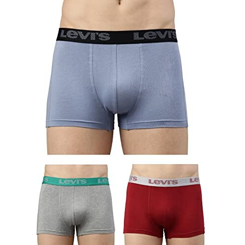 Levi's Men's Cotton Blend Style 067 Active Regular Fit Solid Trunk (Pack Of 3) (Style-67-P3_Assorted_L)