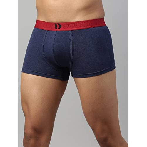 Dixcy Scott Maxmius Mens Solid Mid Rise Body Fit Innerwear - Elate Trunk- Assorted - Print & Color May Be Vary(Assorted - Pack Of 4)-M