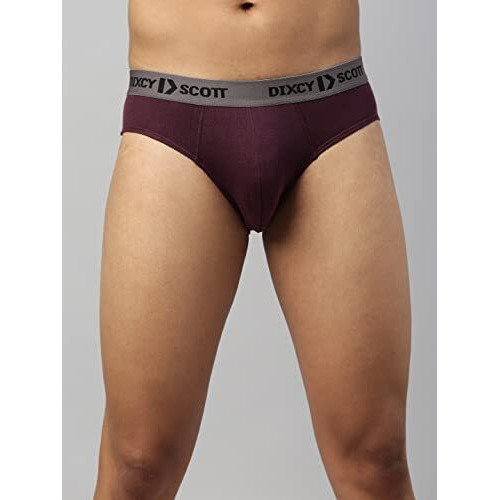 Dixcy Scott Maximus Men's 100% Cotton Fabric With Anti Microbial Finish Solid Brief - Sizzle Brief - Assorted - Print & Color May Be Vary (Assorted - Pack Of 4)-L