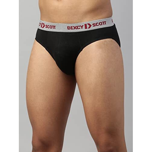 Dixcy Scott Maximus Men's 100% Cotton Fabric With Anti Microbial Finish Solid Brief - Sizzle Brief - Assorted - Print & Color May Be Vary (Assorted - Pack Of 4)-L