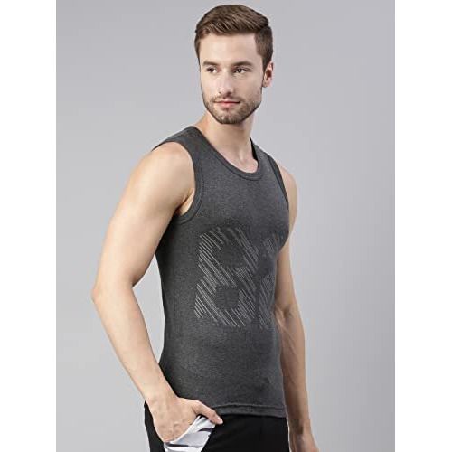 Dixcy Scott Maxmius Mens Printed 100% Cotton Round Neck Vest - Turbo Vest- Assorted - Print & Color May Be Vary(Assorted - Pack Of 3)-Xl