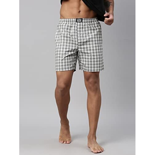 Levi's Men's Cotton Style 024 Checks Woven Regular Fit Boxer (Pack Of 2) (024-Boxer Shorts-Asst-P2_Assorted_L)