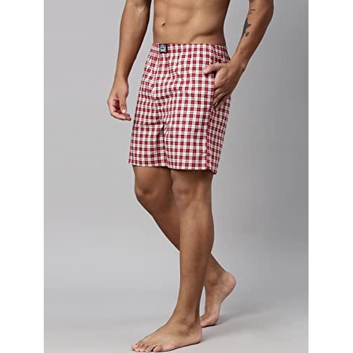 Levi's Men's Cotton Style 024 Checks Woven Regular Fit Boxer (Pack Of 2) (024-Boxer Shorts-Asst-P2_Assorted_L)