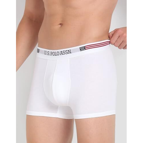 U.S. Polo Assn. Men's Solid Trunks (I660-001-Pl_White_M)