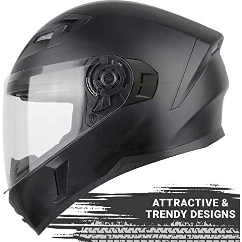Steelbird Sba-21 Gt Full Face Helmet With Clear Visor (Dashing Black, Large 600 Mm)