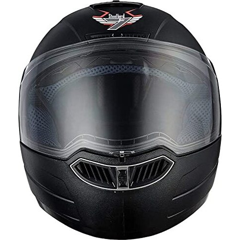 Steelbird Sba-1 7Wings Classic Full Face Helmet With Clear Visor (Black With Clear Visor, Medium 580 Mm)