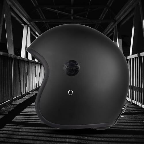 Steelbird Sbh-55 Retro Isi Certified Open Face Helmet For Men And Women (X-Large 620 Mm, Matt Black)