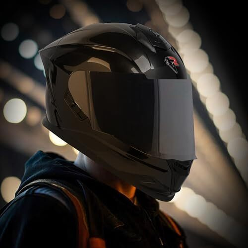 Steelbird Sbh-57 Fighter Isi Certified Full Face Helmet For Men And Women With Inner Chrome Sun Shield (Medium 580 Mm, Glossy Steelbird Black)