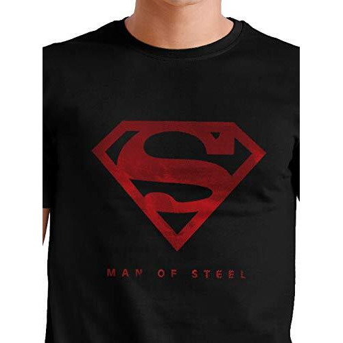 The Souled Store Superman Iconic Emblem Mens And Womens Graphic Printed Cotton T-Shirt Black T-Shirts Fashionable Trendy Graphic Prints Pop Culture Merchandise