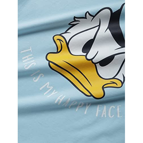 The Souled Store|Donald Duck Happy Face Round Neck Mens And Boys T-Shirt|Graphic Printed Half Sleeve|100% Cotton Blue Color T-Shirt