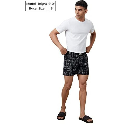 The Souled Store Official Batman Batmobile Mens And Boys Graphic Printed Cotton Poplin Boxer Shorts Black