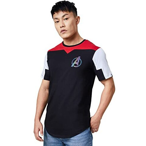The Souled Store Men Official Avengers Logo Multicolored Printed Drop Cut T-Shirts