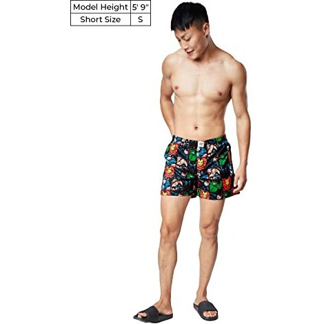 The Souled Store|Official Marvel Comics Mens And Boys Boxer| Regular Fit Graphic Printed|100% Cotton Poplin Black Color Boxer Shorts