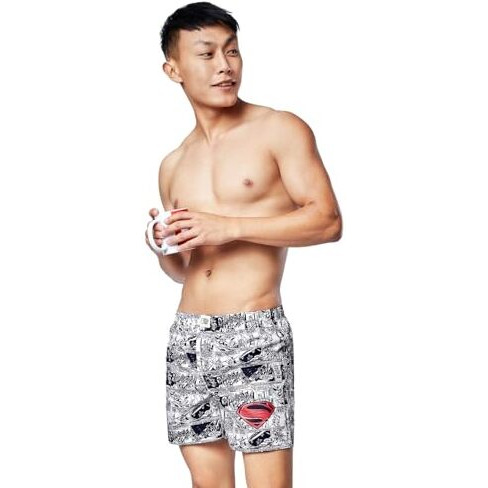 The Souled Store|Official Superman Comic Mens And Boys Boxer| Regular Fit Graphic Printed|100% Cotton Poplin White Color Boxer Shorts