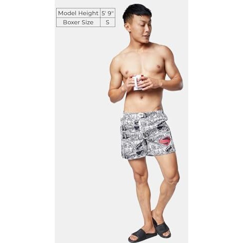 The Souled Store|Official Superman Comic Mens And Boys Boxer| Regular Fit Graphic Printed|100% Cotton Poplin White Color Boxer Shorts