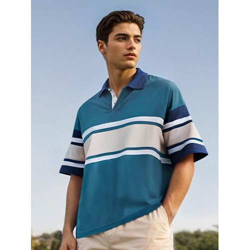 The Souled Store Solids Light Blue & Brown Mens Oversized Fit Solid Half Sleeve Cotton Multicolored Oversized Polos Oversized Fit Graphic Polo Colored Half Sleeve Cottonblend Oversized T-Shirts
