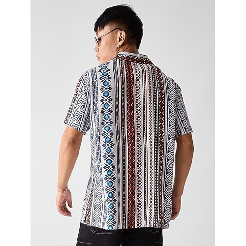 The Souled Store Original Indie Tribe Cotton Holiday Shirts For Men Holiday Shirts Fashionable Trendy Graphic Prints Pop Culture Merchandise Multicolour Shirts Casual Button-Down Half Sleeve Printed