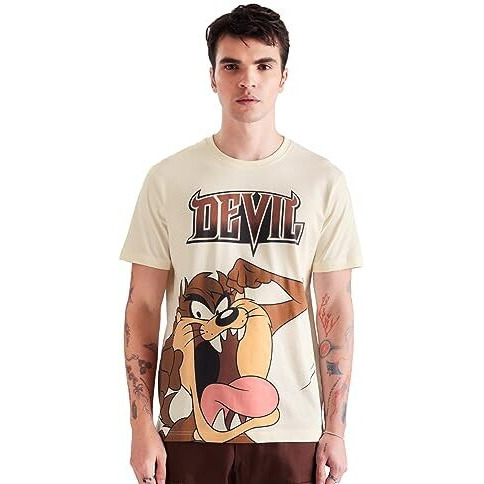 The Souled Store Marvel Vintage Heroes Mens Regular Fit Graphic Printed Half Sleeve Cotton Yellow T-Shirts Men's T-Shirts Graphic Tees Casual Fashion Regular Fit Sleeves Round Neck Printed Shirts