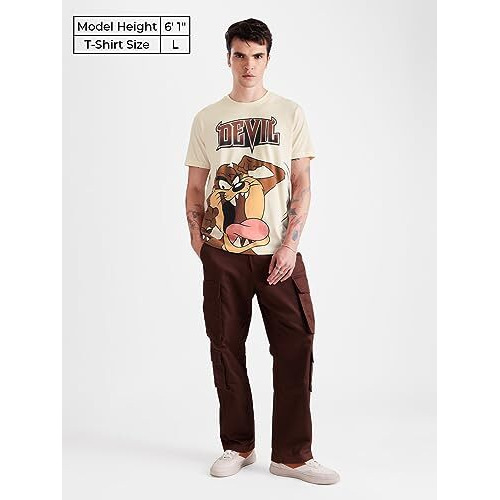 The Souled Store Marvel Vintage Heroes Mens Regular Fit Graphic Printed Half Sleeve Cotton Yellow T-Shirts Men's T-Shirts Graphic Tees Casual Fashion Regular Fit Sleeves Round Neck Printed Shirts