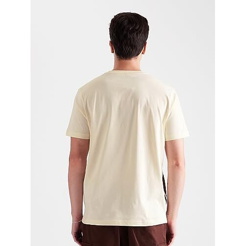The Souled Store Marvel Vintage Heroes Mens Regular Fit Graphic Printed Half Sleeve Cotton Yellow T-Shirts Men's T-Shirts Graphic Tees Casual Fashion Regular Fit Sleeves Round Neck Printed Shirts