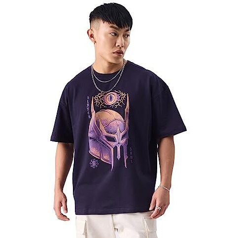 The Souled Store Original Slayer Men Oversized T-Shirts Purple