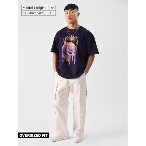 The Souled Store Original Slayer Men Oversized T-Shirts Purple