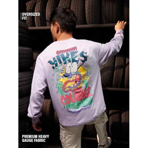 The Souled Store Official Courage Yikes Men Oversized Full Sleeve T-Shirts