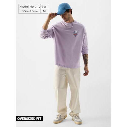 The Souled Store Official Courage Yikes Men Oversized Full Sleeve T-Shirts