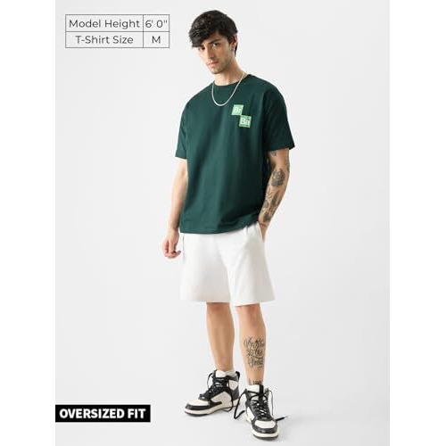 The Souled Store Official Breaking Bad Jesse And Walter Oversized T-Shirts Green