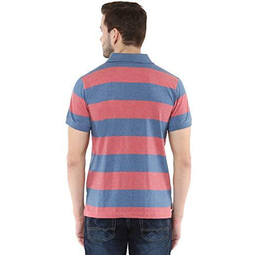 American Crew Men's Cotton Regular Fit T-Shirt (Ac1102-M_Black & Red_Medium)