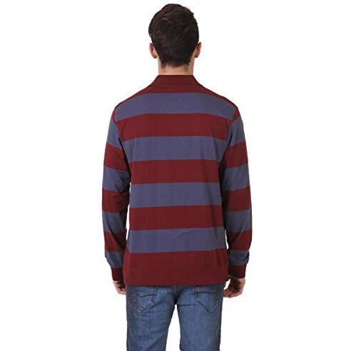 American Crew Striped Polo T-Shirt For Men (Ac089Bfs-Xl_Navy Blue & Maroon)