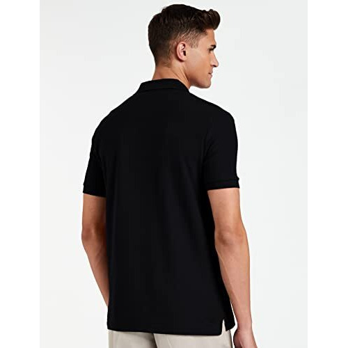 Van Heusen Athleisure Men Athleisure Colour Fresh Regular Fit Polo T-Shirt-100% Combed Cotton-Moisture Wicking, Ultra Soft_60032_Black_M