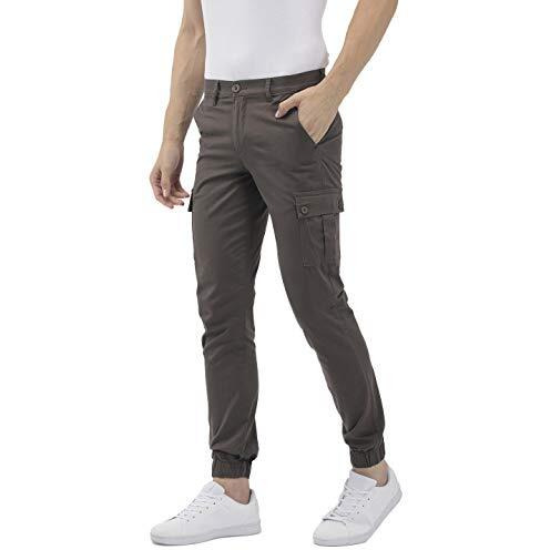 The Indian Garage Co Men's Slim Casual Pants (0419-Cargo02-02- Grey_32)