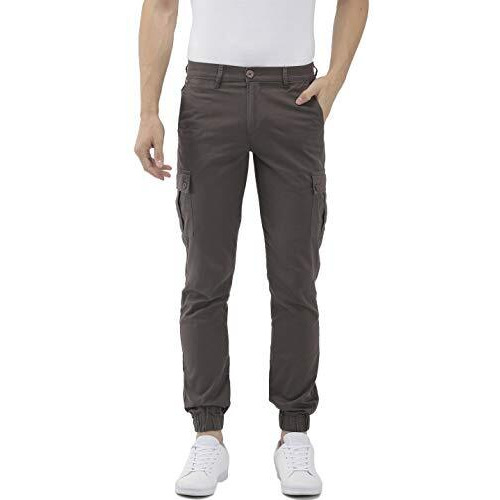 The Indian Garage Co Men's Slim Casual Pants (0419-Cargo02-02- Grey_32)