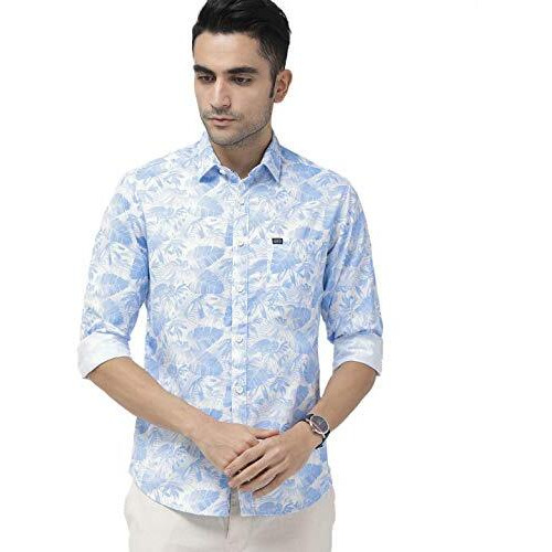 The Indian Garage Co Men's Slim Shirt (0919-Sh14-02- Blue Extra Large)