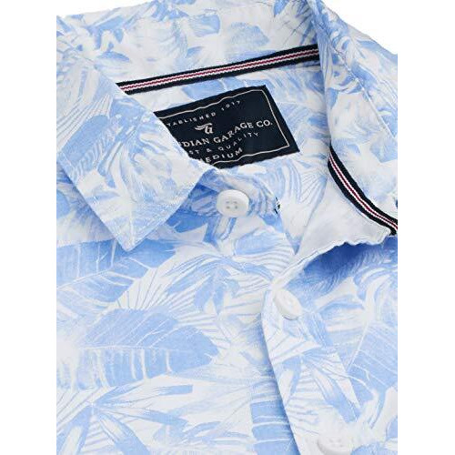 The Indian Garage Co Men's Slim Shirt (0919-Sh14-02- Blue Extra Large)