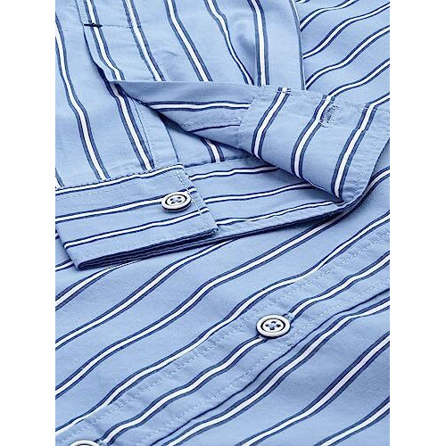 The Indian Garage Co Men's Slim Shirt (1019-Sh24-02- Blue Medium)