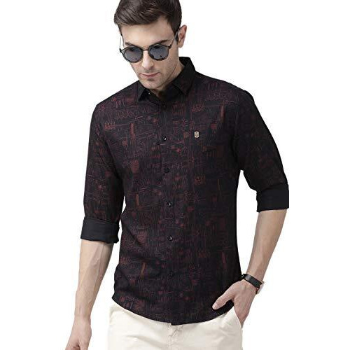 The Indian Garage Co Men's Slim Shirt (1119-Sh29-01- Black Medium)