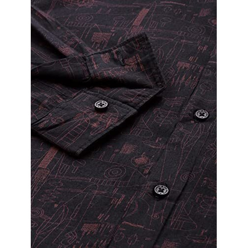 The Indian Garage Co Men's Slim Shirt (1119-Sh29-01- Black Medium)