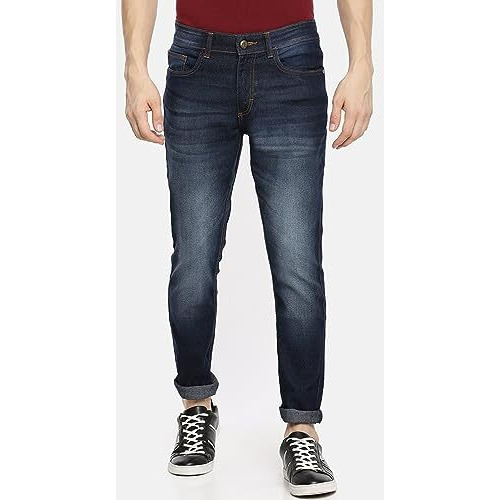 The Indian Garage Co Men Slim Fit Solid Mid-Rise Jeans Blue