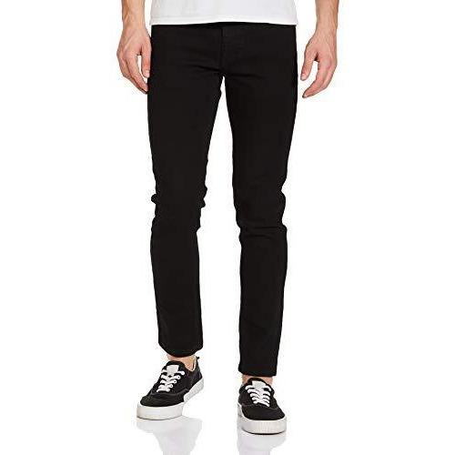 The Indian Garage Co Men Slim Fit Solid Mid Rise Jeans Black, 30